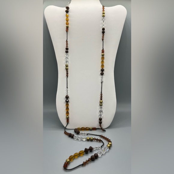 Mixed Metal Rocker Necklace with Autumn Jewel’s Long and Short Necklace - Picture 6 of 7